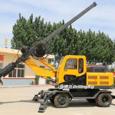 Sheet pile hammer 15m depth hydraulic drilling rig for piling